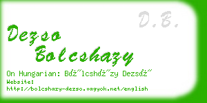 dezso bolcshazy business card